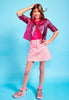 Lola And The Boys - Dark Pink Metallic Moto Jacket