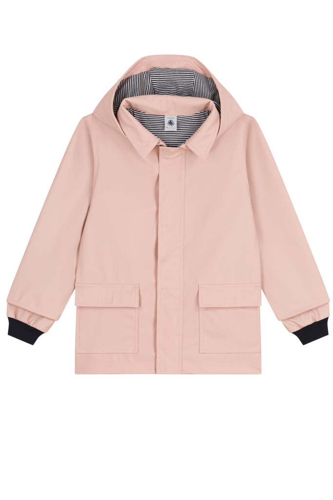 Petit Bateau - Hooded Light Pink Raincoat