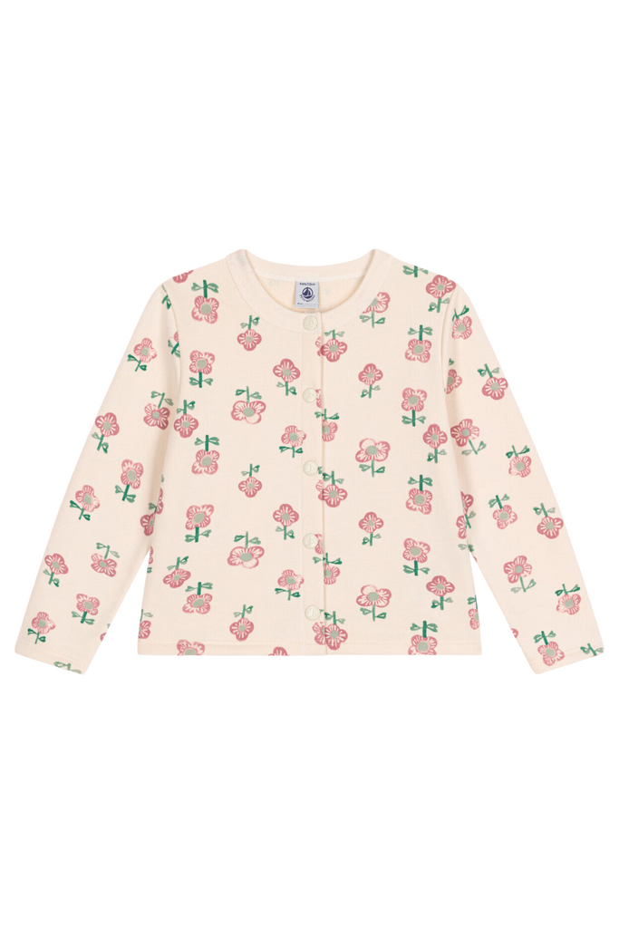 Petit Bateau - Cream Floral Cardigan