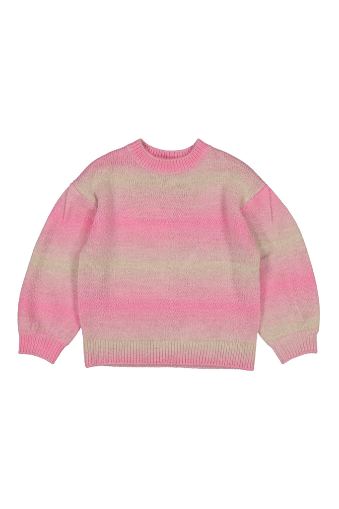 Gradient Striped Camellia Sweater