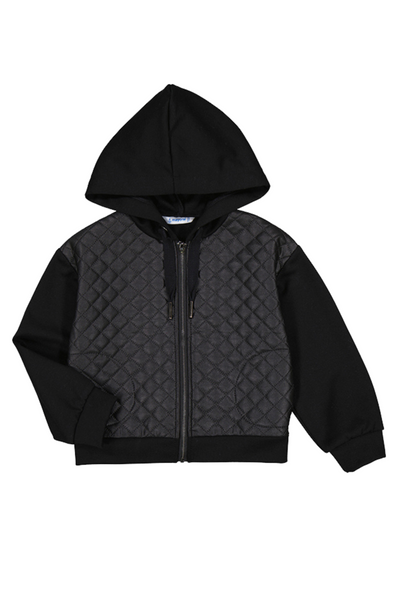 Black Padded Zip Jumper