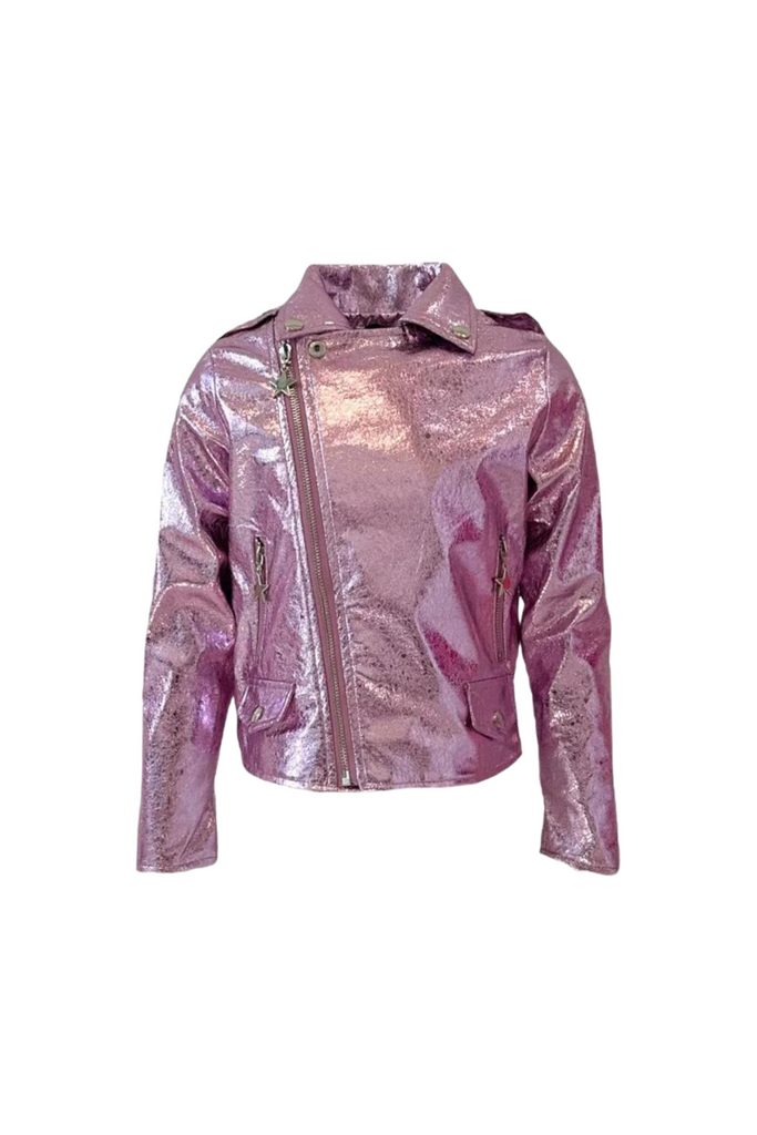 Lola And The Boys - Metallic Rose Moto Jacket