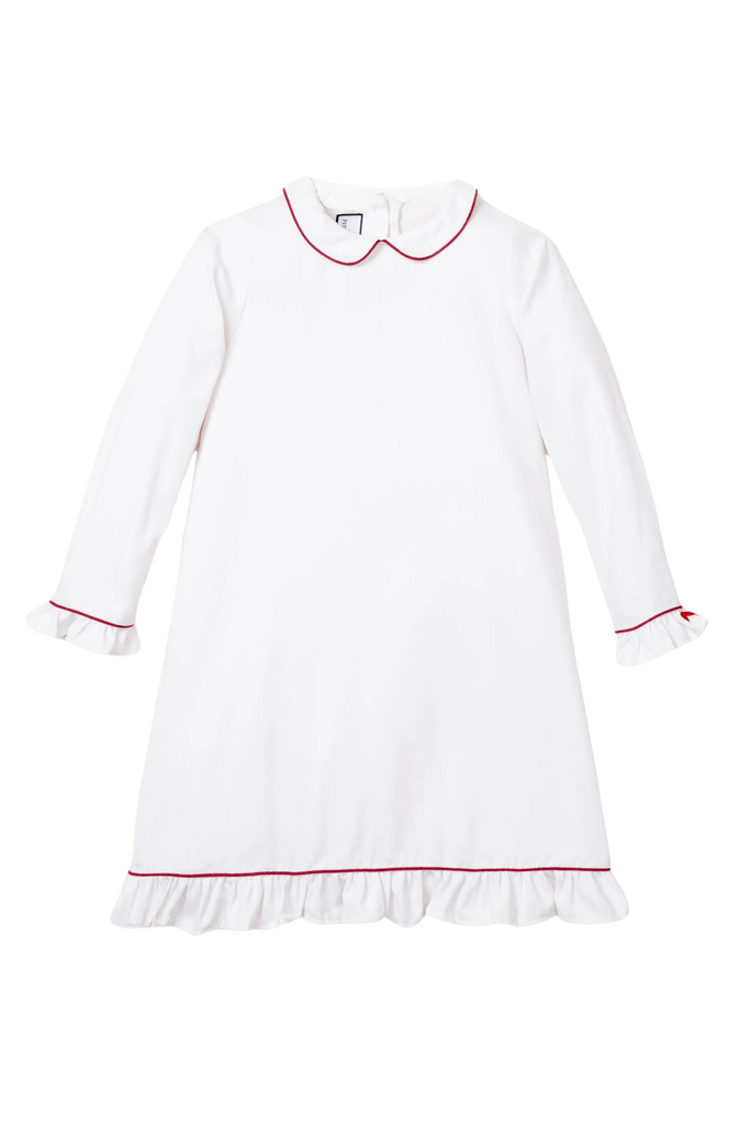 Petite Plume - Red Piping White Sophia Nightgown