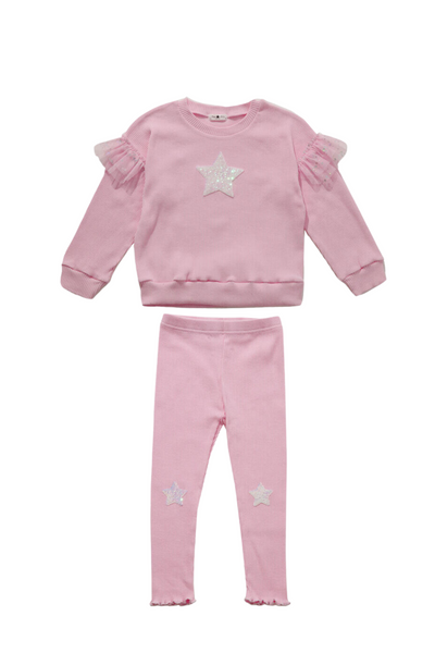 Petite Hailey - Pink Star Sweatshirt Set