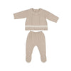 Walnut Tricot Sweater & Footed Pant Set