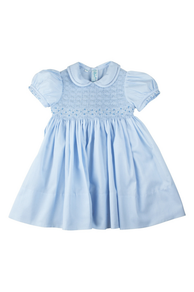 Blue Collared Smocked Dress