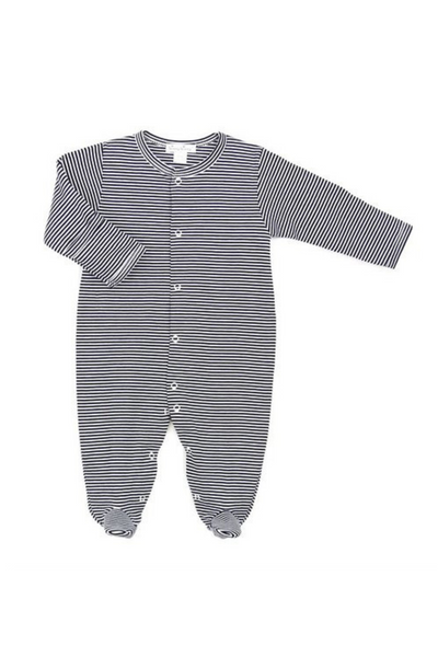 Navy Striped Footie