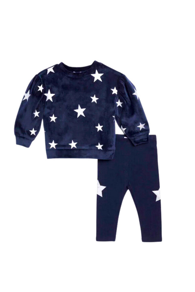 Splendid - Navy Velour Star Set