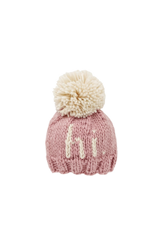 Huggalugs - "Hi" Knit Beanie - Pink