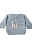 "Hi" Crewneck Sweater - Blue