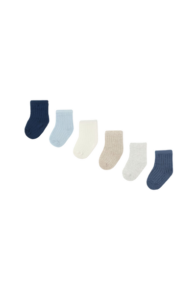 Blue Set of 6 Socks