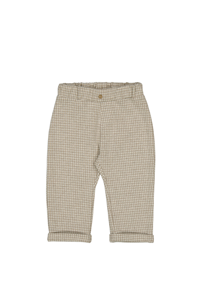 Ivory Check Jacquard Knit Pants