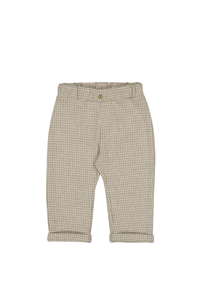 Ivory Check Jacquard Knit Pants