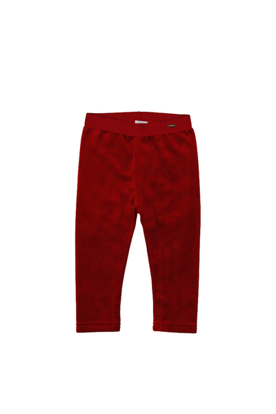 Basic Velvet Leggings - Red