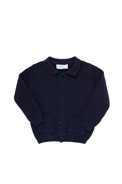 Navy Popcorn Cardigan