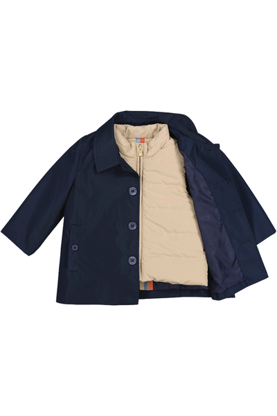 Interior Vest Navy Trench Coat