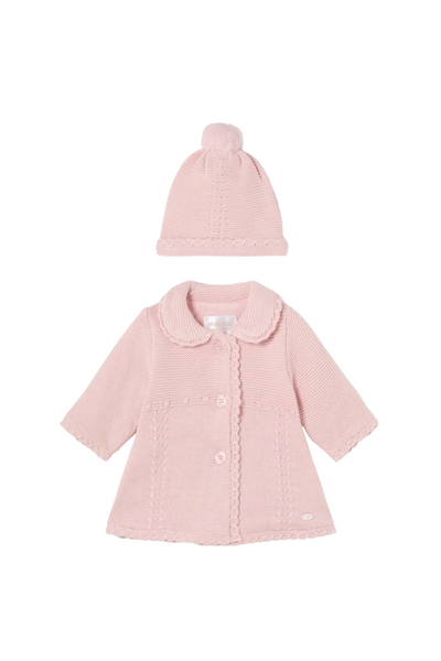 Baby Rose Tricot Coat & Hat Set