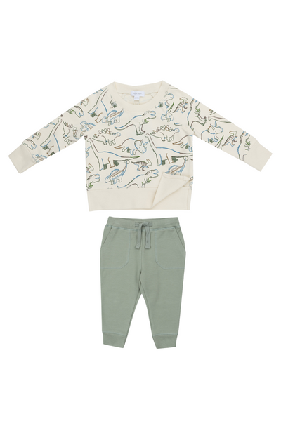 Artsy Dinos Raglan Sweatshirt & Jogger Set