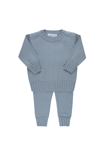 Blue Remi Ribbed Knit Set