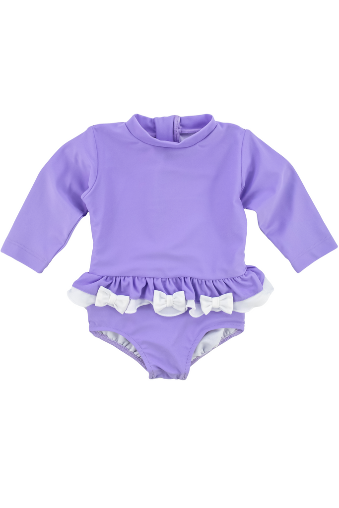 Bows Rash Guard Onesie Swimwear