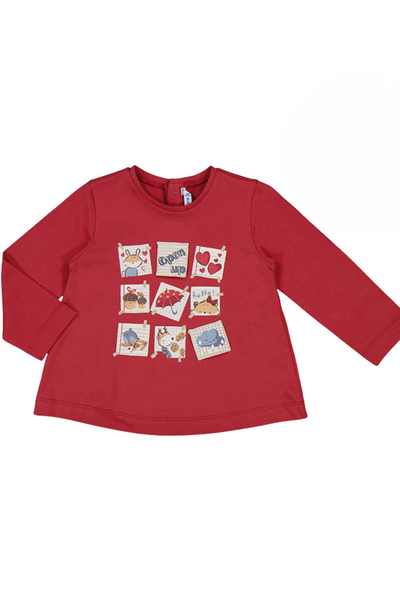 Red Long Sleeve Post Its T-Shirt