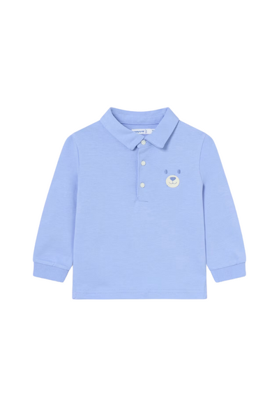 Blue Bear Applique Polo Shirt