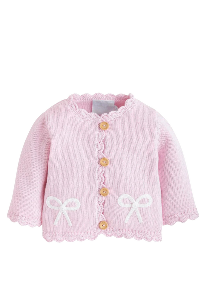 Pink Bow Crochet Sweater