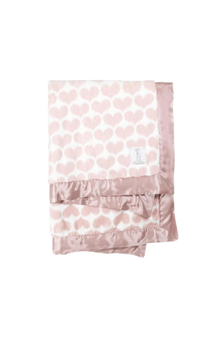 Luxe Heart Blanket - Dusty Pink