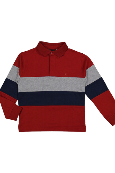 Red Long Sleeve Polo Shirt