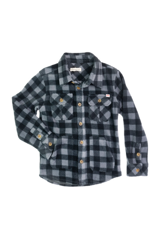 Appaman - Gray Black Check Snow Fleece Shirt