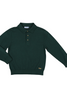 Green Long Sleeve Knit Polo