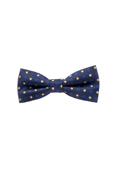 Navy Gold Dots Bow Tie