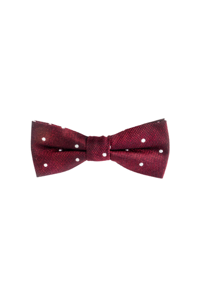 Burgundy Dots Bow Tie