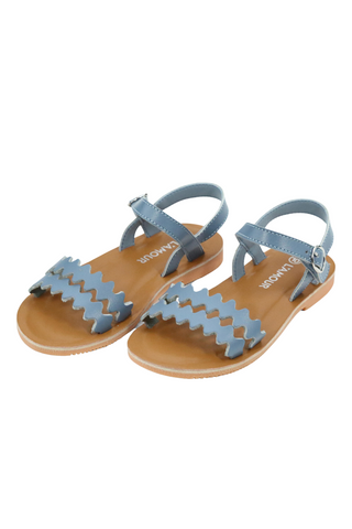 Eden Scalloped Sandal - French Blue