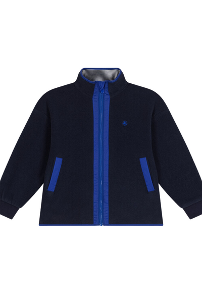 Petit Bateau - Navy Polaire Zip Up Sweatshirt