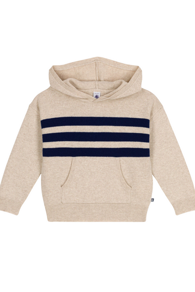 Petit Bateau - Striped Knit Hooded Sweater