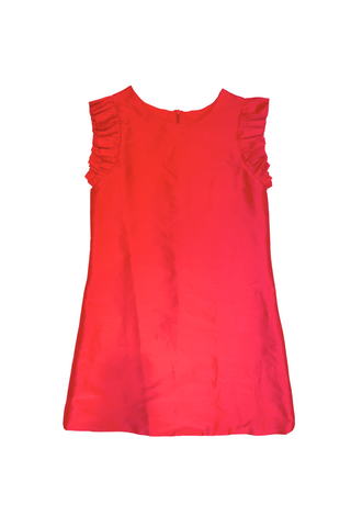 A Line Flutter Sleeves Red Dress