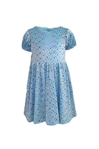 Lola And The Boys - Rainbow Stars Velour Dress