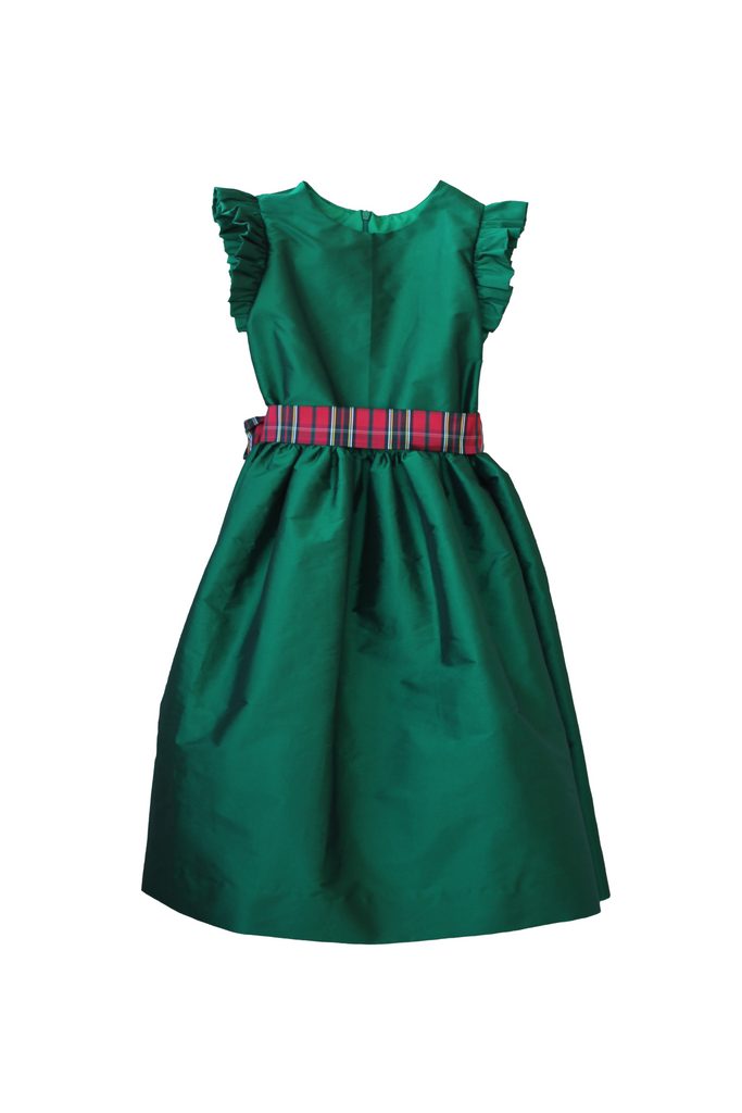 Susanne Lively - Green Holiday Plaid Sash Dress