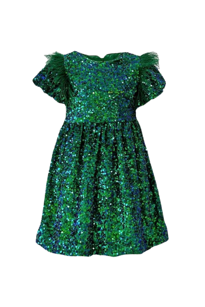 Lola And The Boys - Emerald Shimmer Party Dress