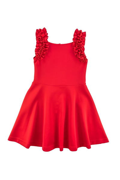 Ruffles Red Scuba Dress