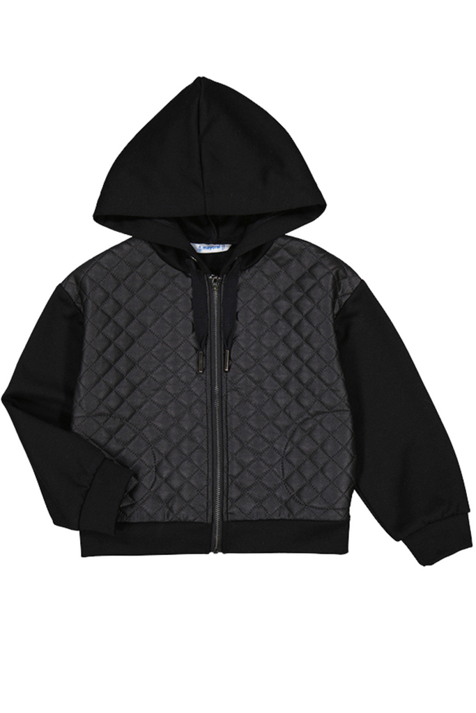 Black Padded Zip Jumper