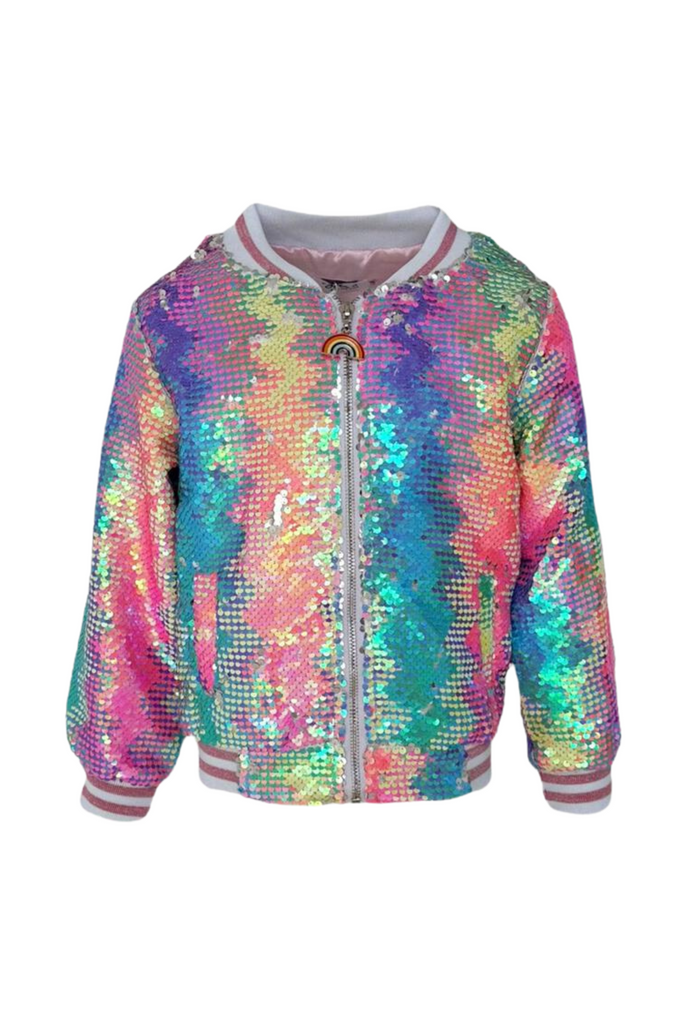 Lola And The Boys - Kaleidoscope Sequin Bomber Jacket