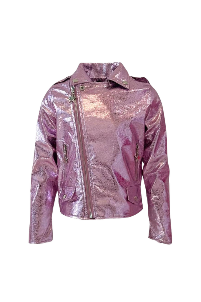 Lola And The Boys - Metallic Rose Moto Jacket