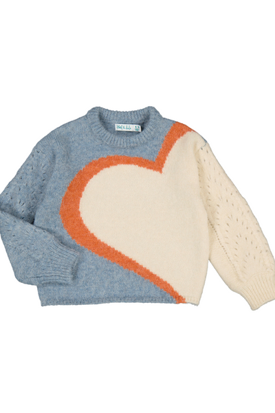 Cerulean Jacquard Heart Sweater