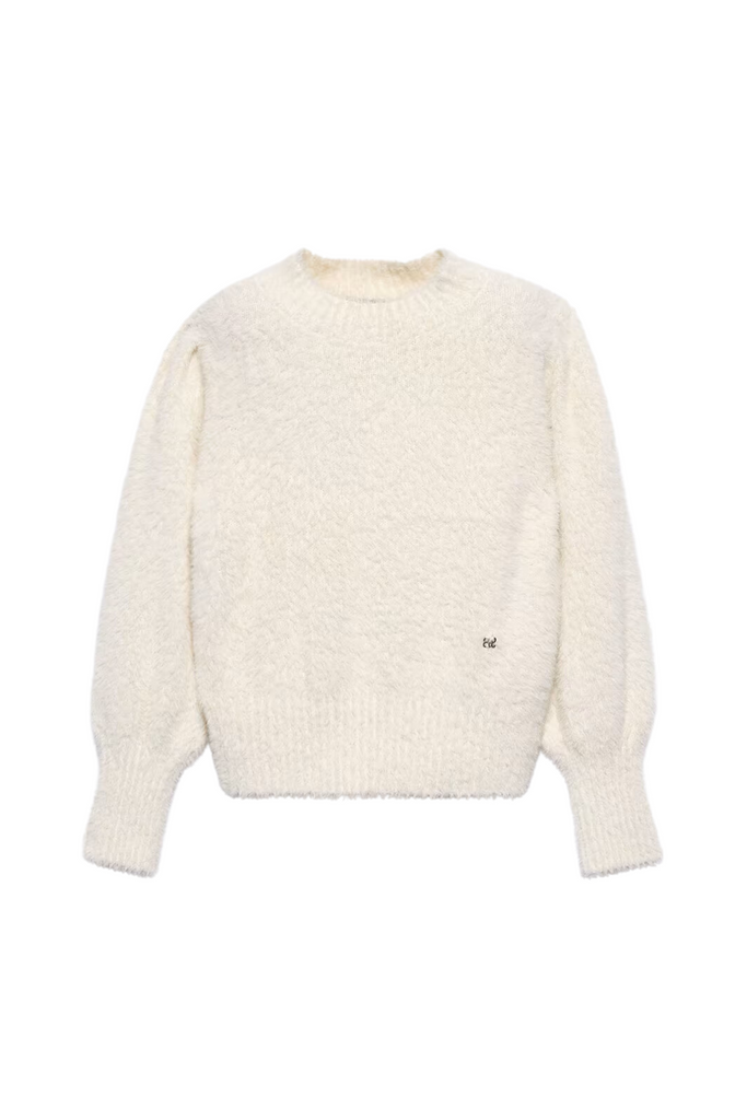 Cream Fuzzy Knit Sweater