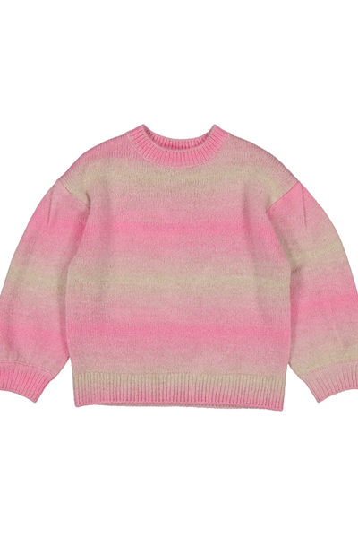 Gradient Striped Camellia Sweater