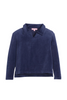 Little English - Navy Velour Polo Pullover