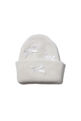 Ribbon Beanie - White