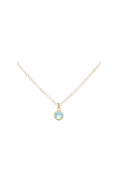 Gold Birthstone Necklace - March